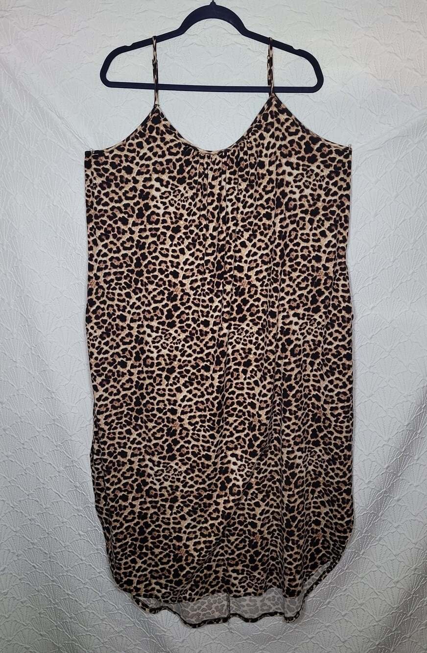 White Birch Leopard Print Cami Dress 2X